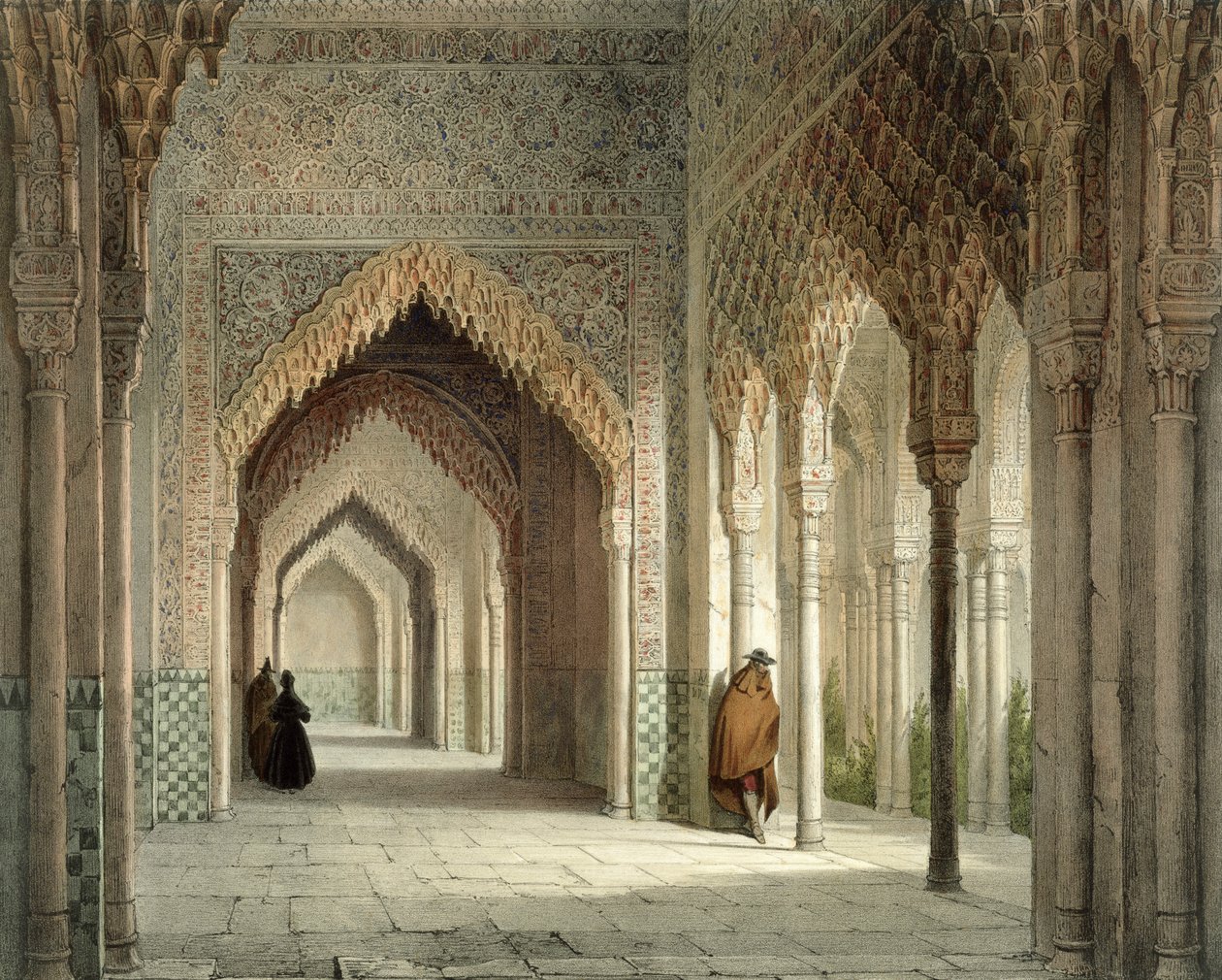 Retssalen i Alhambra, Granada, 1853 af Leon Auguste Asselineau