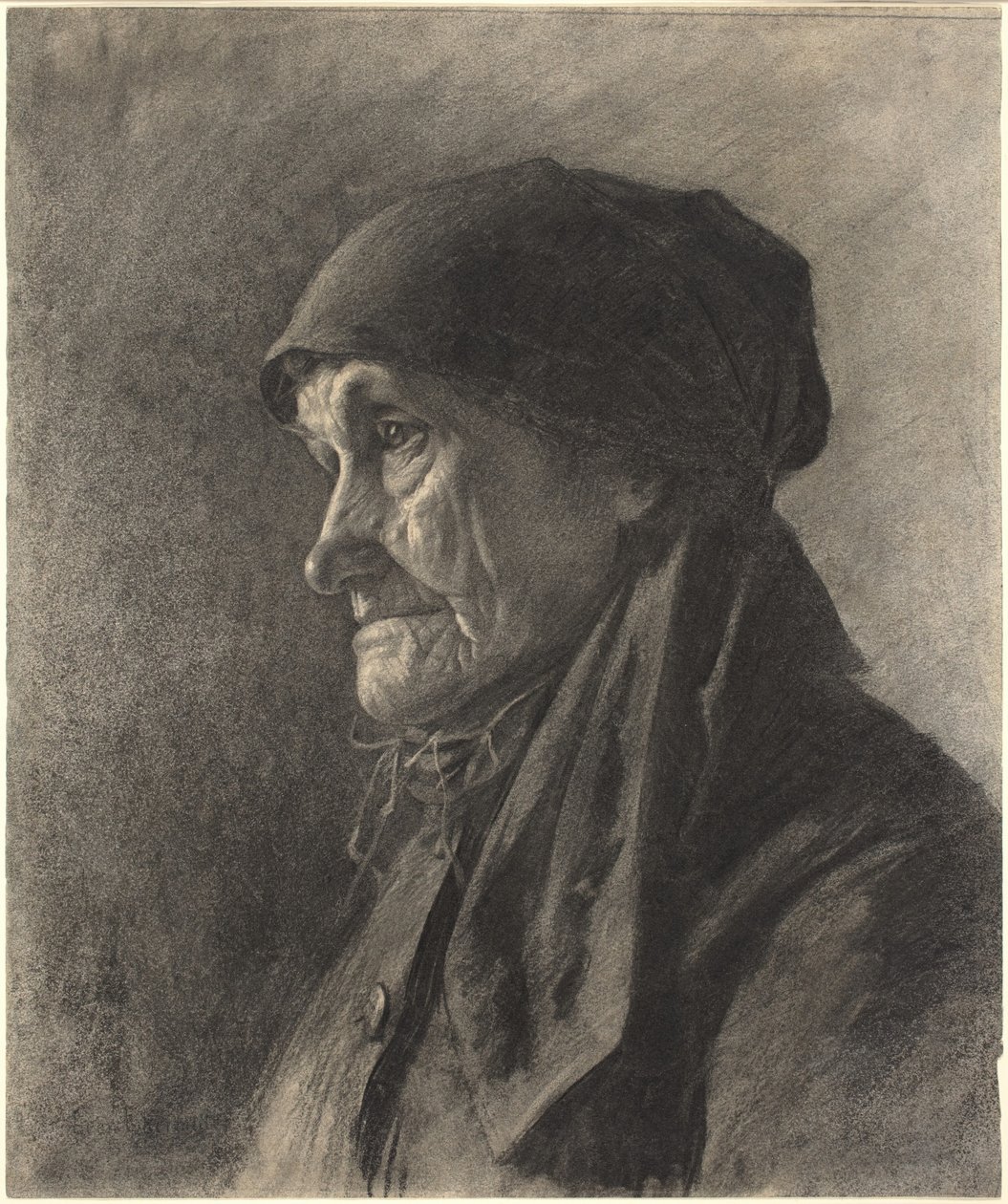 En ældre Bondekone af Leon Augustin Lhermitte
