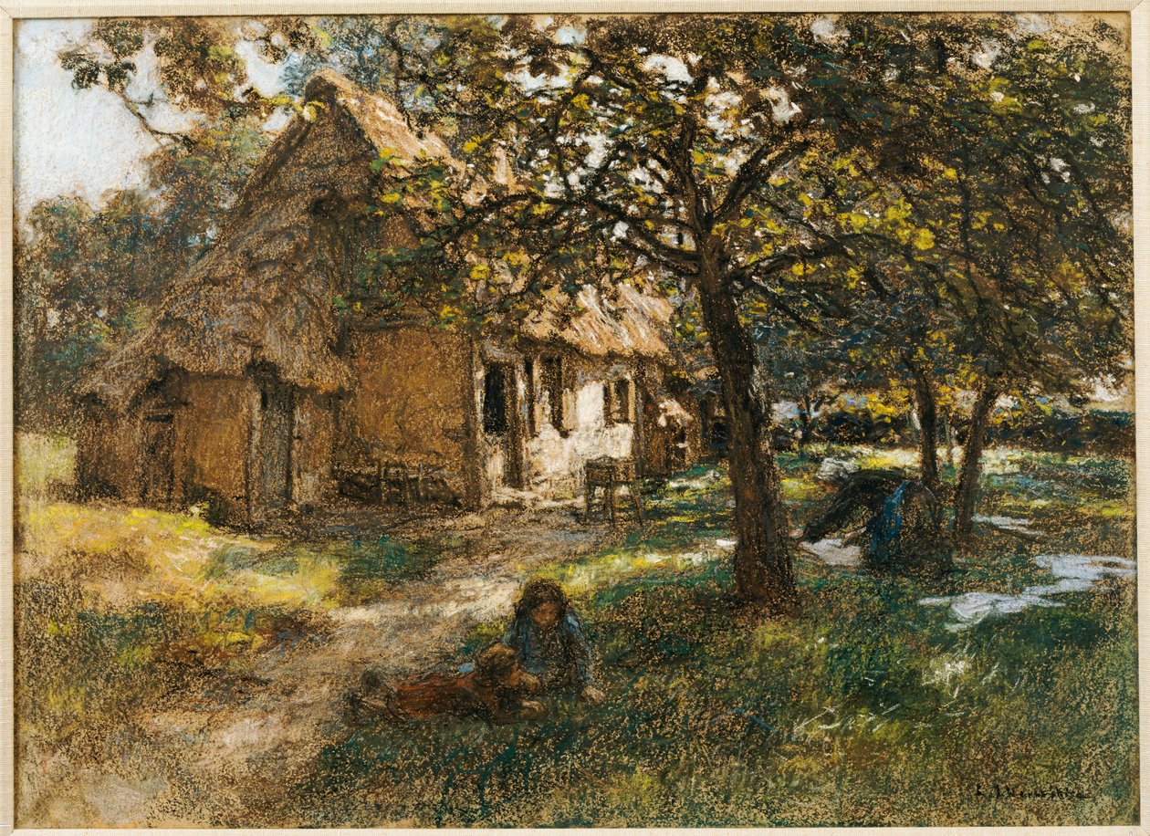 Sommerhus, Normandiet, 1900 af Leon Augustin Lhermitte