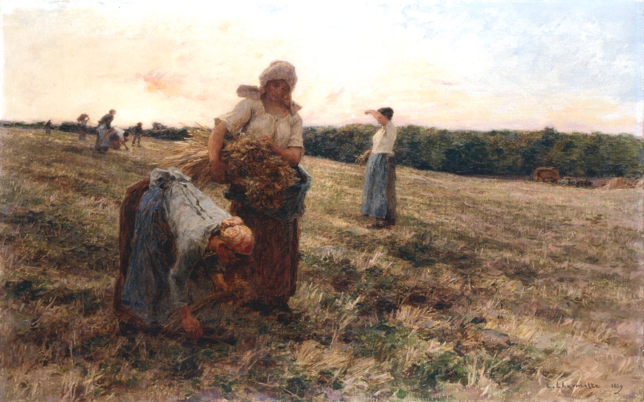 Gleaners at Sunset, 1889 af Leon Augustin Lhermitte