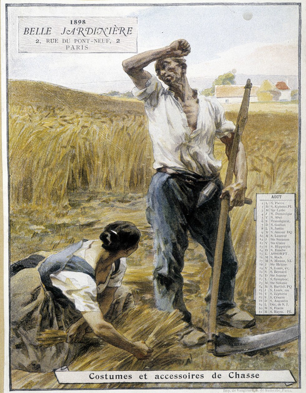 Høst - af Lhermitte, butikskalender "" Den smukke gartner"", august 1898 af Leon Augustin Lhermitte
