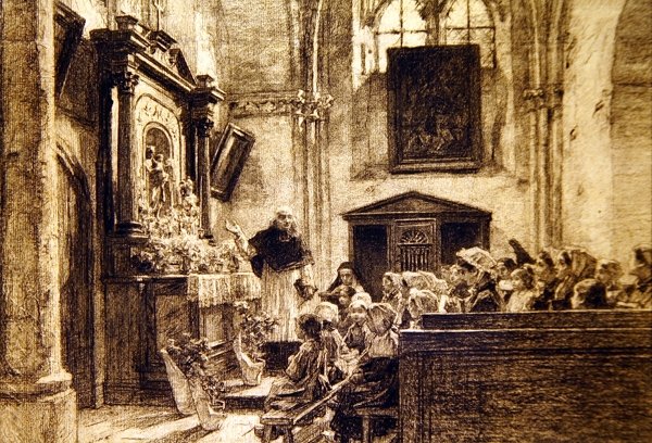 Marys måned i charter: maj af Leon Augustin Lhermitte