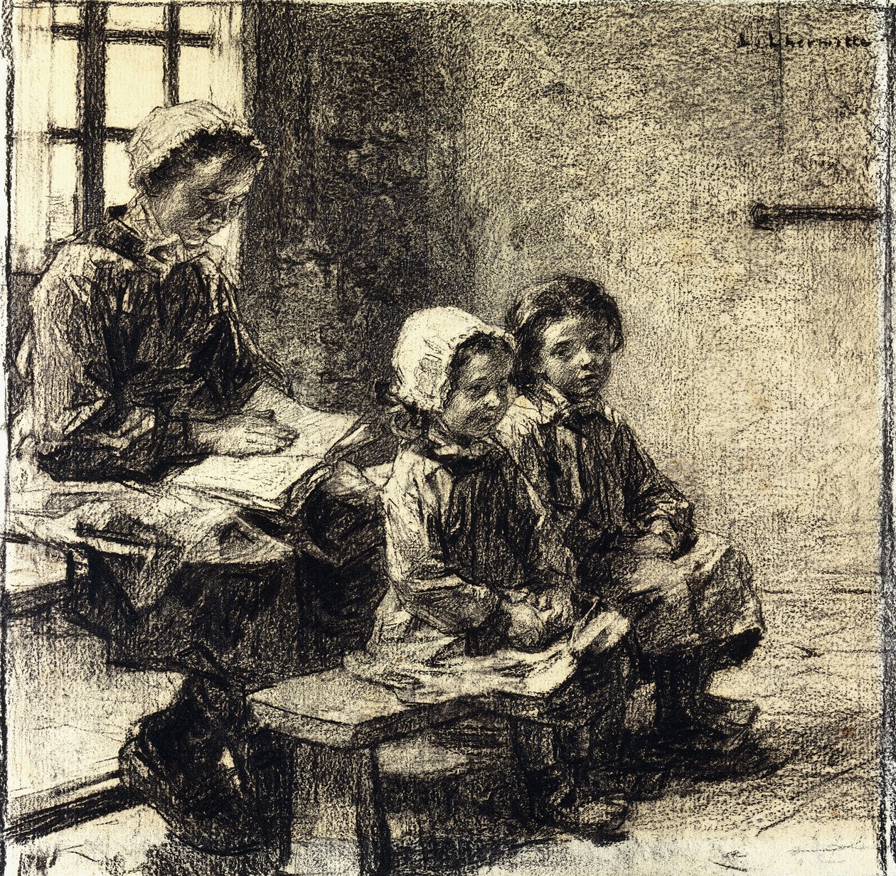 Små piger på skolen i Mont-Saint-Pere, af Leon Augustin Lhermitte