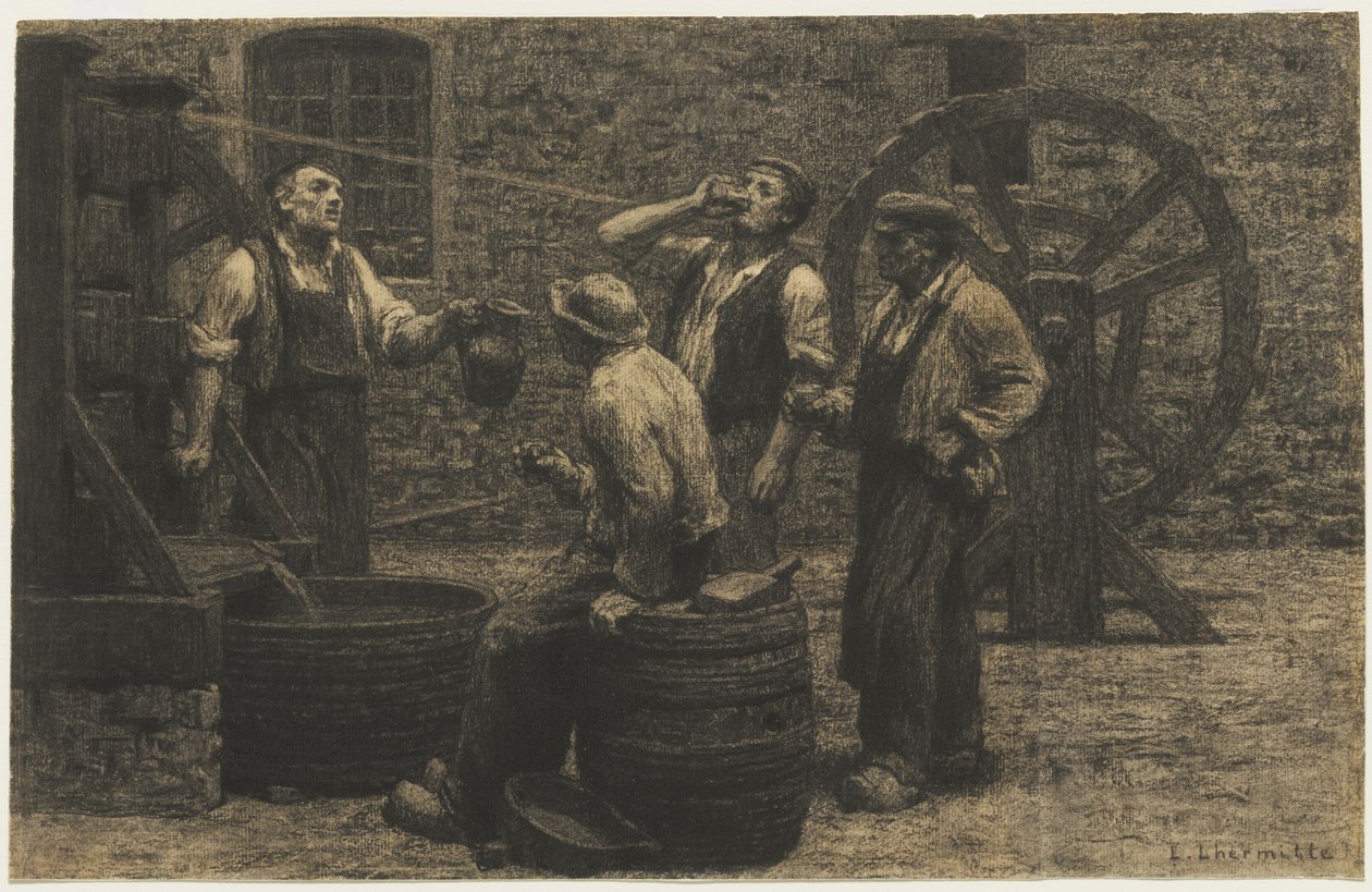 Vinpressen, ca. 1872 af Leon Augustin Lhermitte