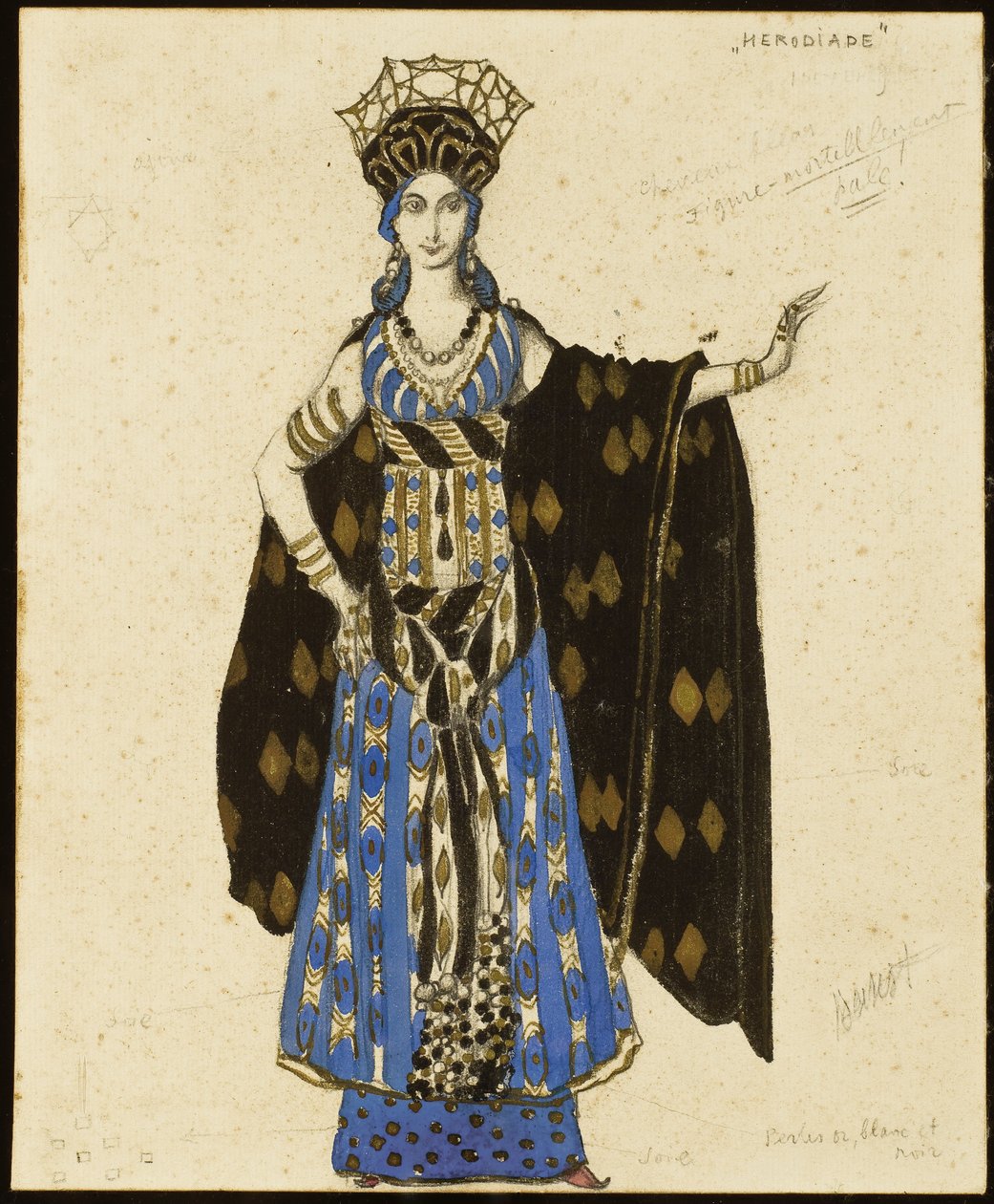 Et kostumedesign til "Salome": Herodiade, af Leon Bakst