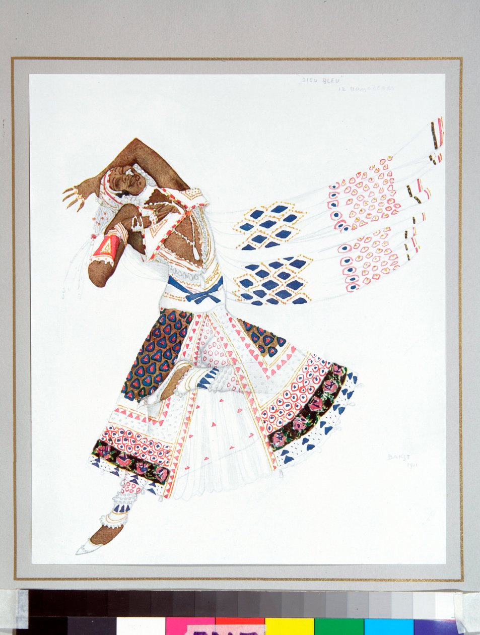 Ballets russes: ""bayadere"" Kostume designet af Leon Bakst (1866-1924) til balletten ""Le dieu Bleu"" af Michel Fokine af Leon Bakst