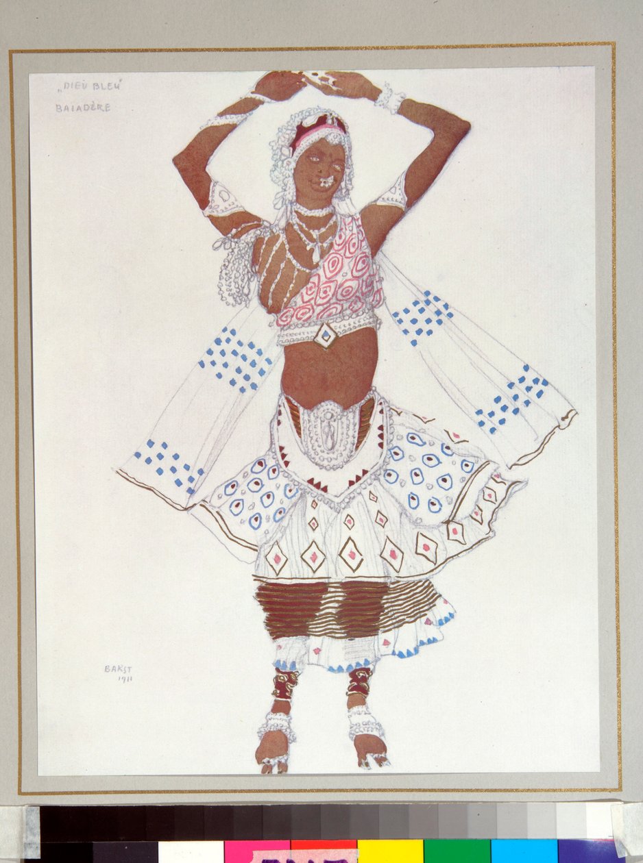 Ballets russes: ""bayadere"" Kostume designet af Leon Bakst (1866-1924) til balletten ""Le dieu Bleu"" af Michel Fokine af Leon Bakst