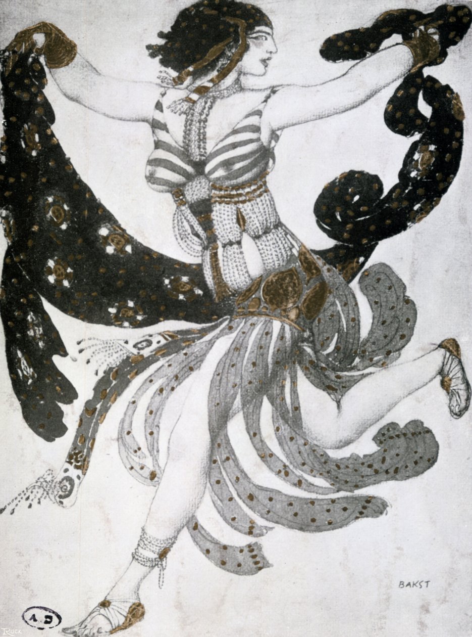 Cleopatra, balletkostumedesign, 1909 af Leon Bakst