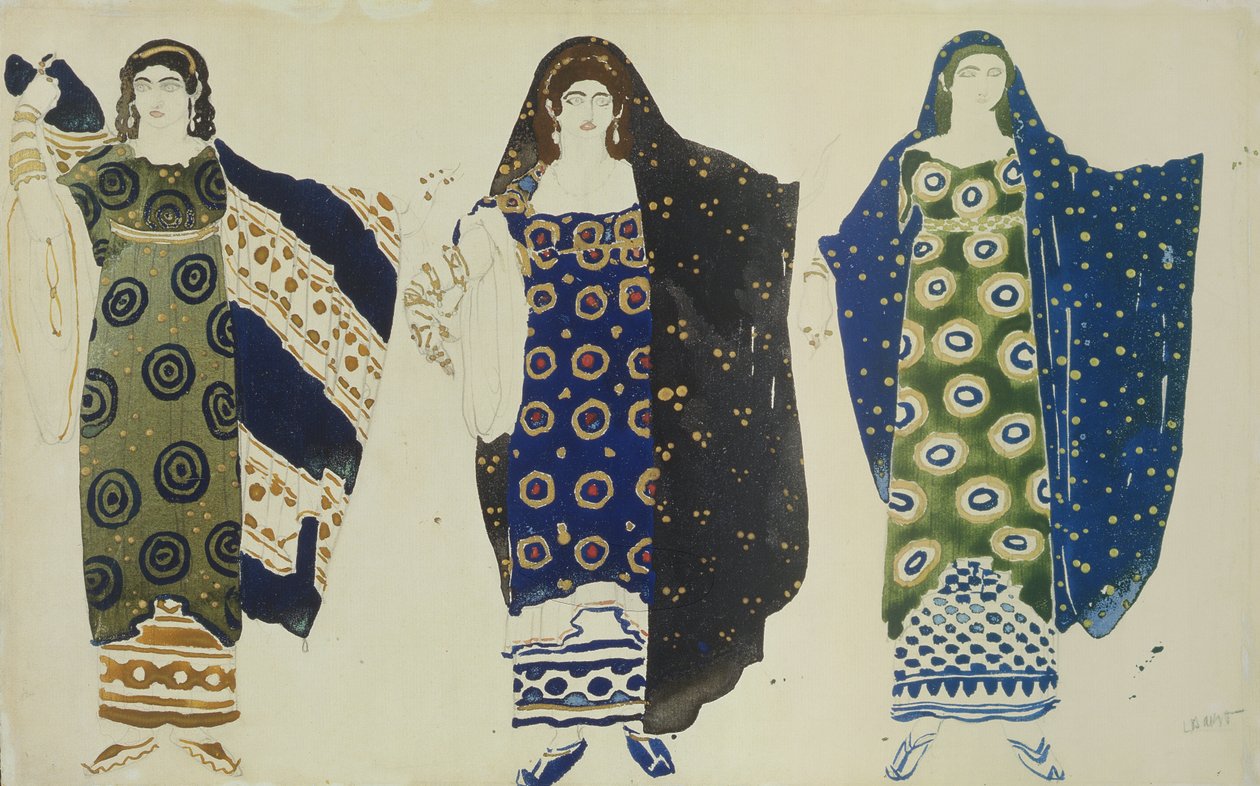 Kostumedesign til Oedipus at Colonus af Sophocles, 1904 (wc på papir) af Leon Bakst