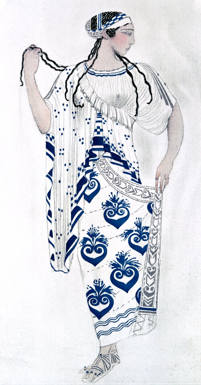 Kostumedesign til Ida Rubinstein som Helen i balletten Helen of Sparta, 1912 af Leon Bakst