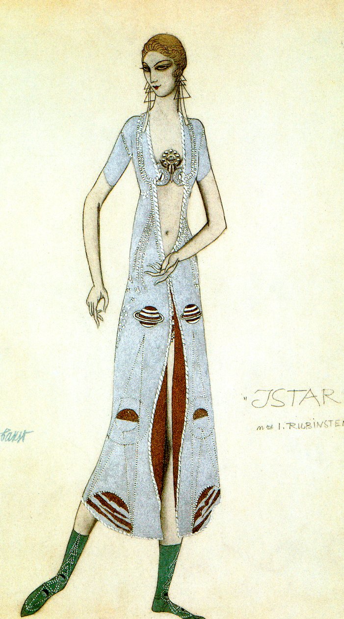 Kostumedesign til Ida Rubinstein som Ishtar, 1924. af Leon Bakst