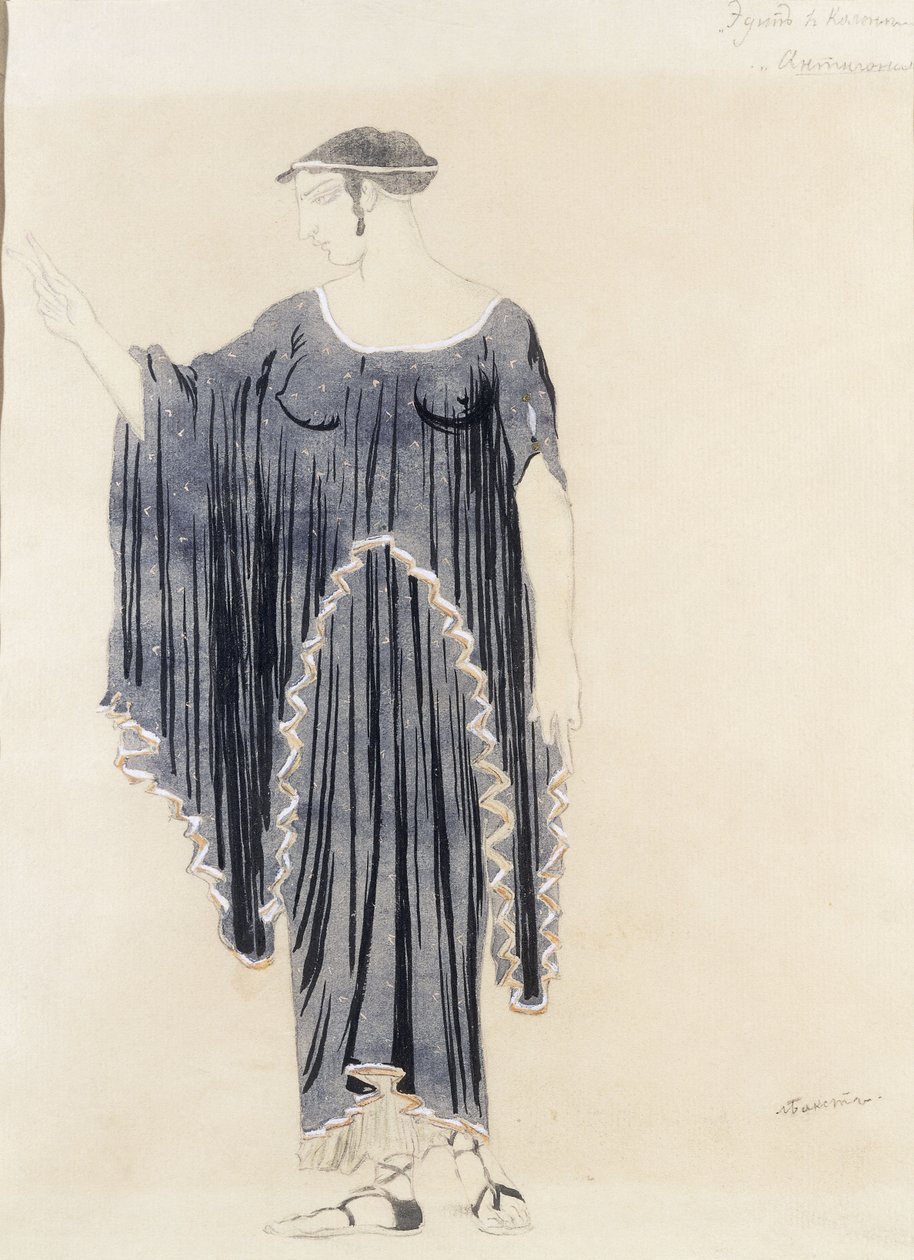 Costume design for Oedipus at Colonus- Antigone, c. 1899 to 1909 dani af Leon Bakst