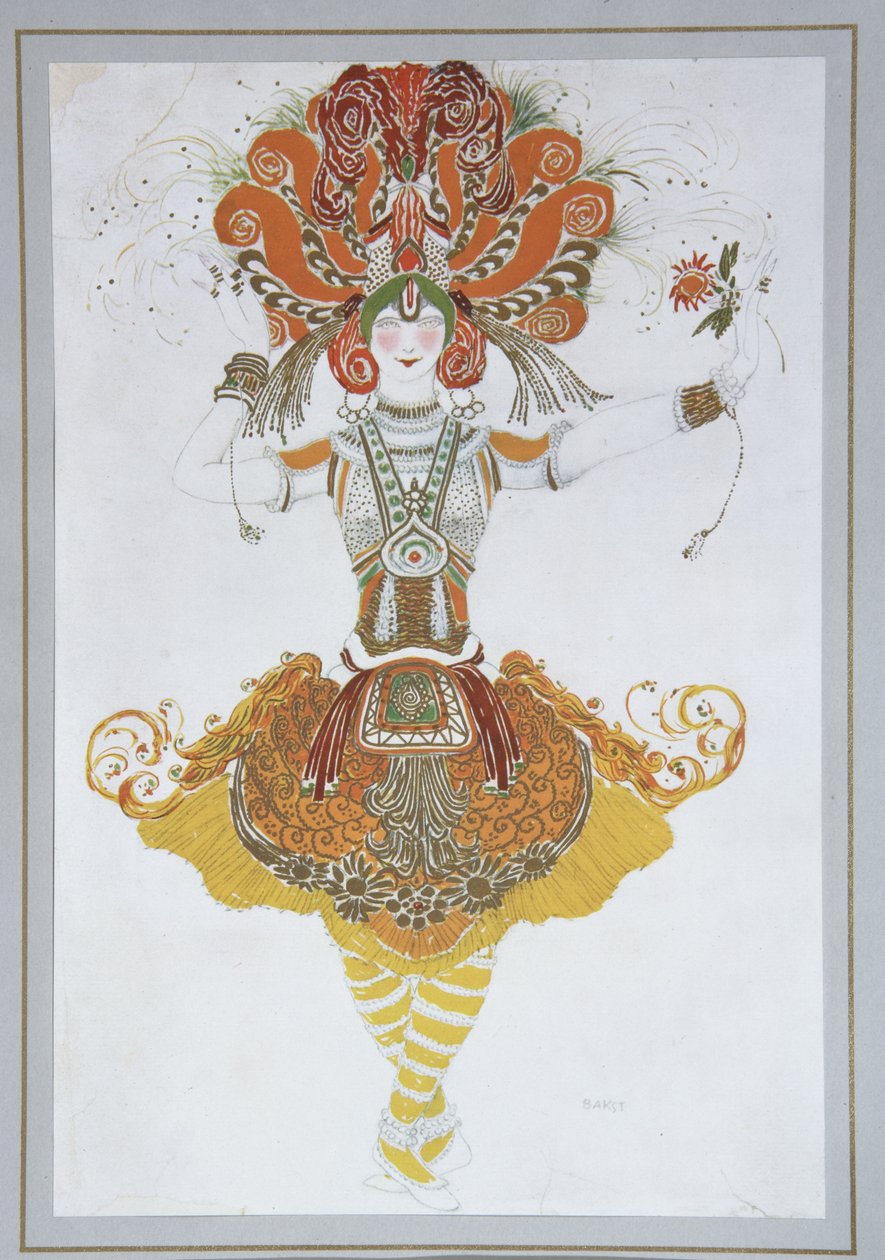Kostumedesign til Tamara Karsavina i balletten The Firebird L