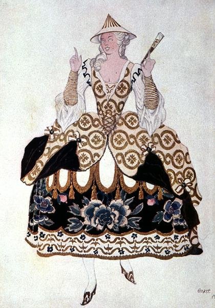 Kostume til en kinesisk dame, fra Tornerose af Leon Bakst