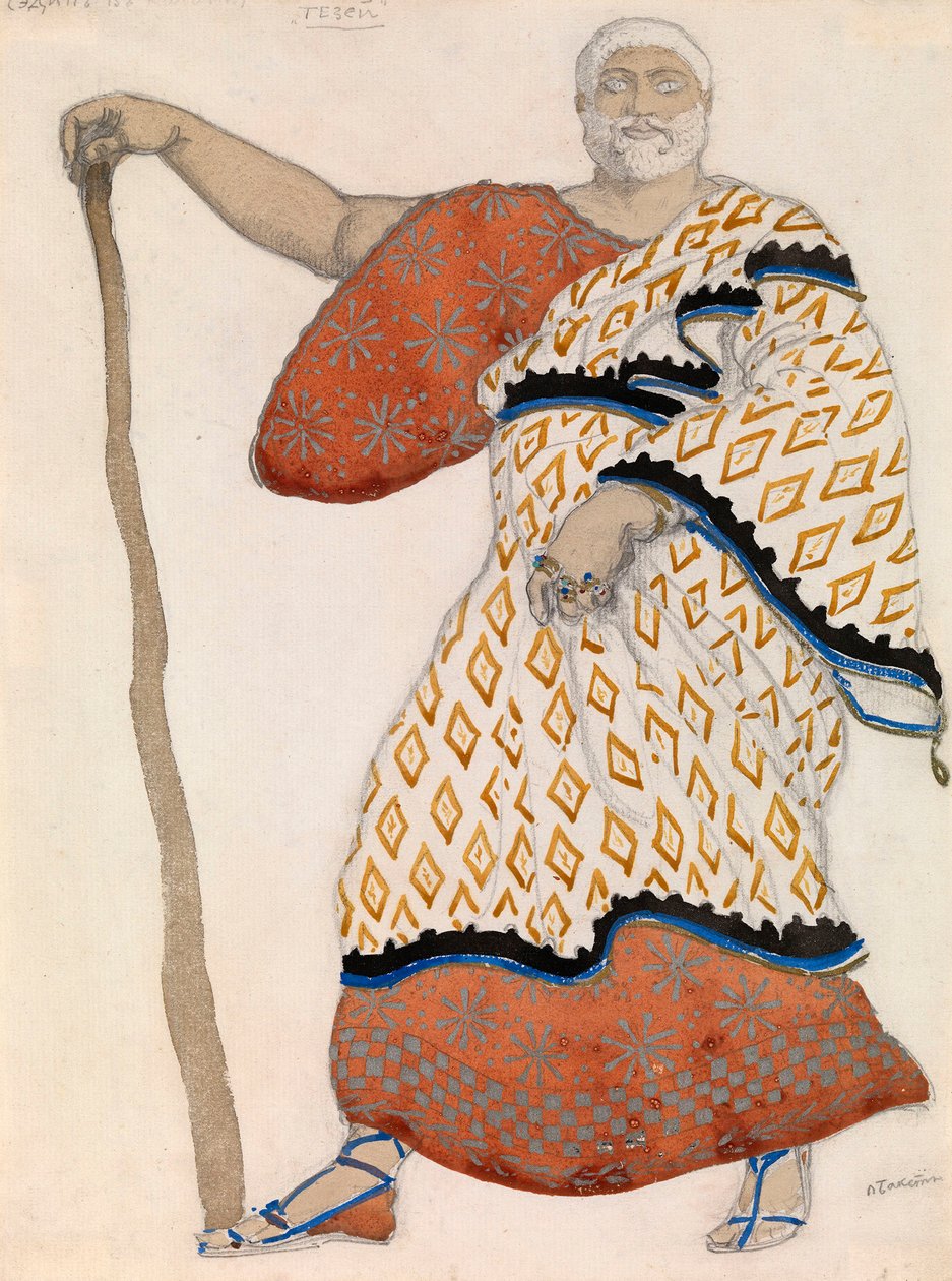 Kostumedesign til drama Oedipus at Colonus af Sophocles af Leon Bakst