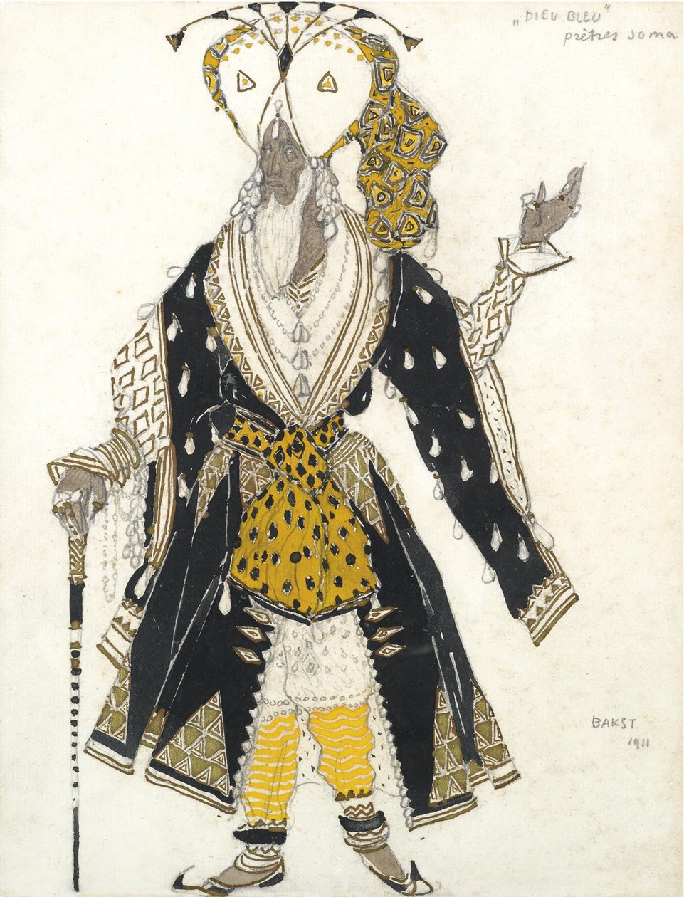 Kostumedesign til Ballet Blue God af R. Hahn, 1911 af Leon Bakst