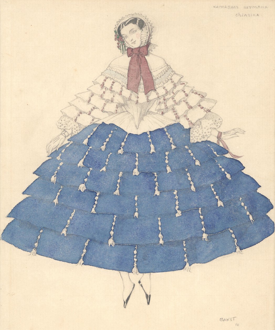 Kostumedesign til balletten Carnaval af R. Schumann, 1910. af Leon Bakst