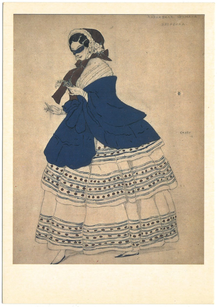 Kostumedesign til balletten Carnaval af R. Schumann, 1910 af Leon Bakst