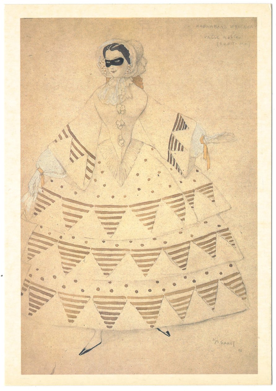 Kostumedesign til balletten Carnaval af R. Schumann, 1910 af Leon Bakst