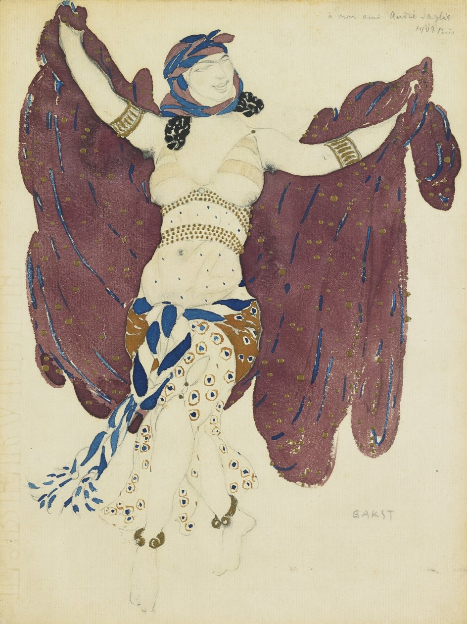 Kostumedesign til balletten Cleopatra af A. Arensky af Leon Bakst