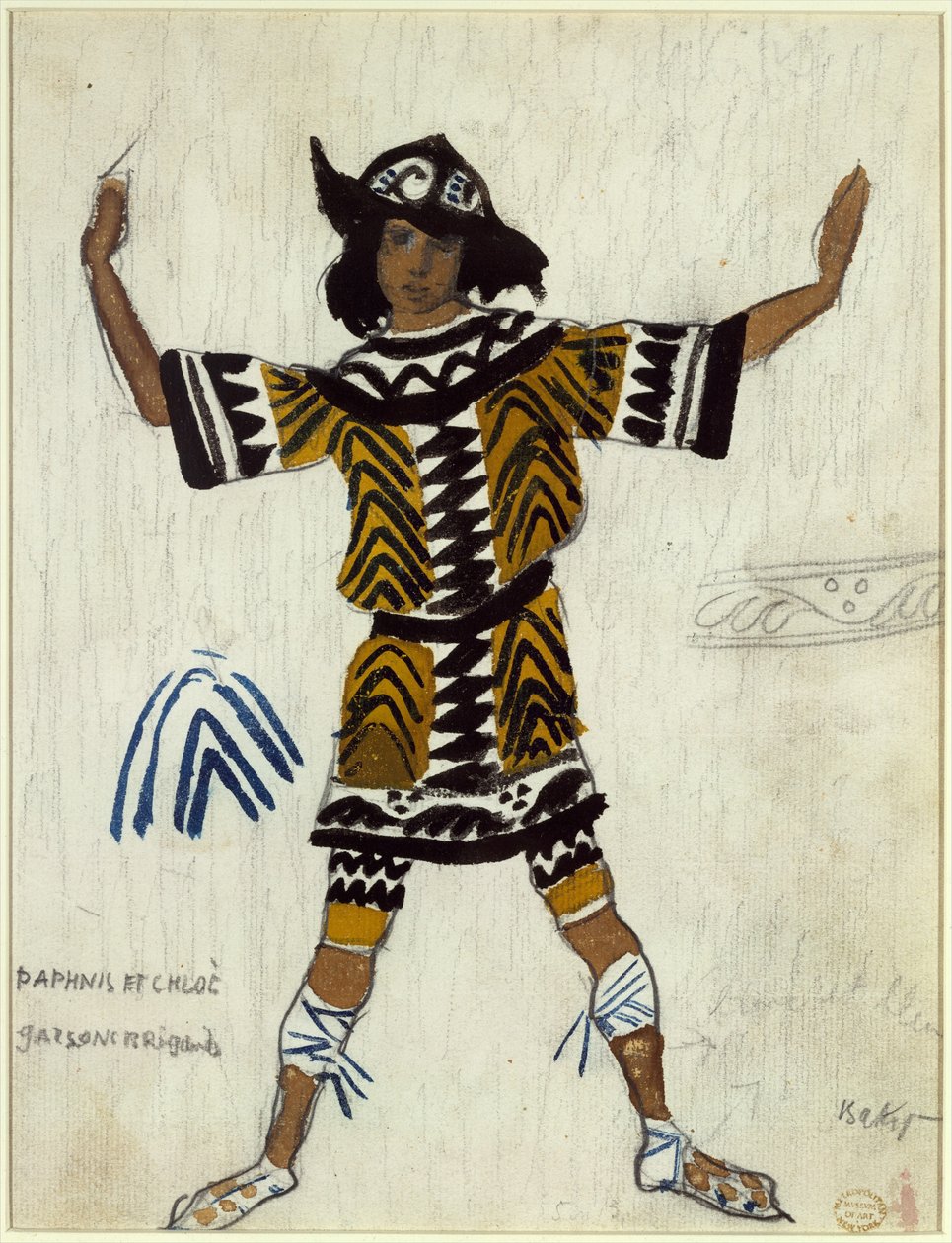Kostumedesign til balletten Daphnis et Chloé af M. Ravel, 1912 af Leon Bakst