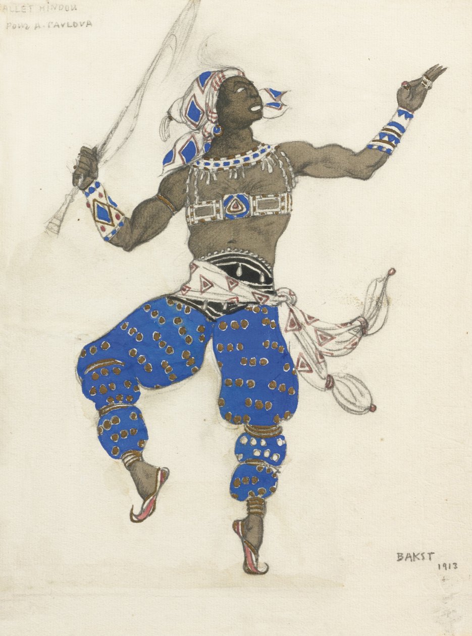 Kostumedesign til balletten Oriental Fantasy Ballet Hindu, 1913 af Leon Bakst