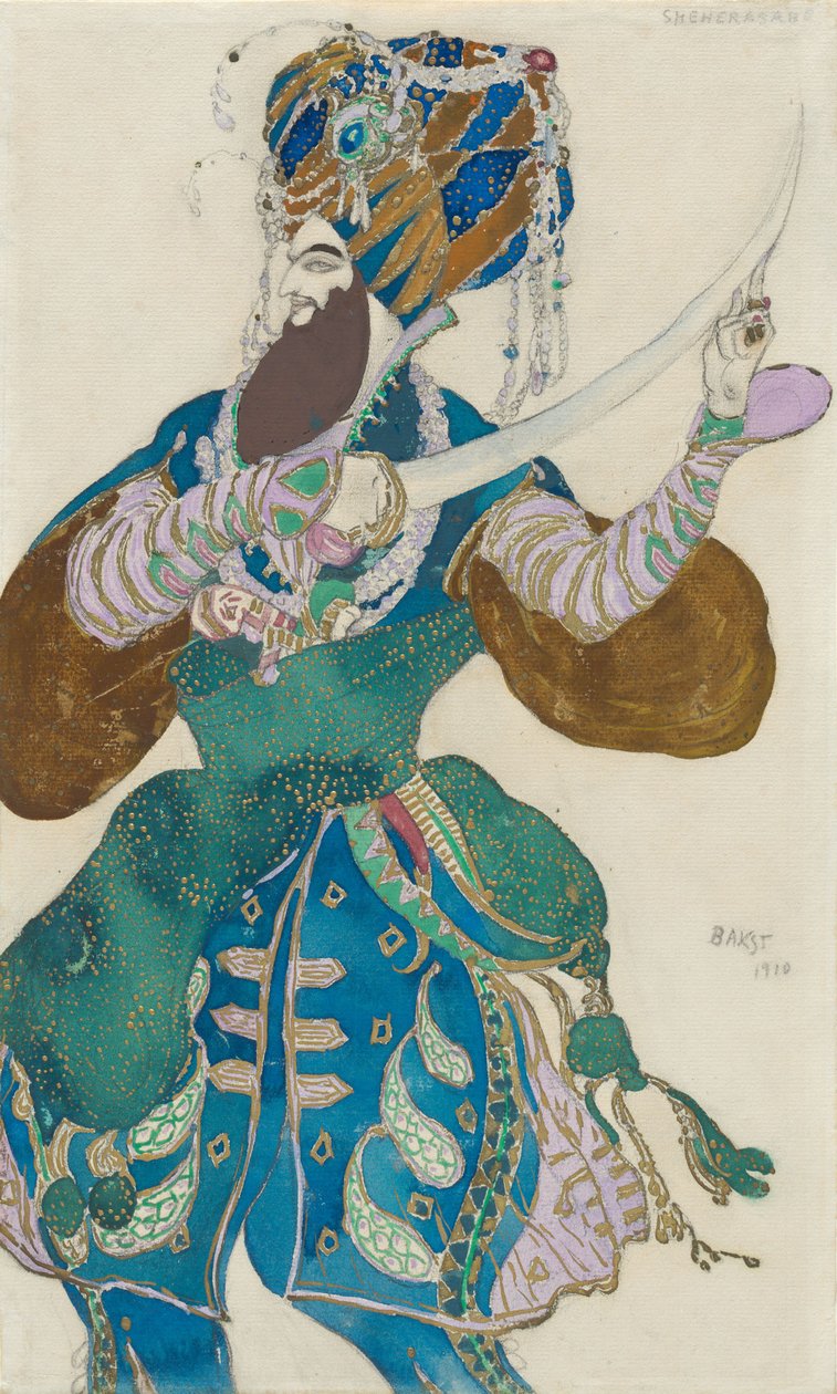 Kostumedesign til balletten Scheherazade af AND. Rimsky-Korsakov af Leon Bakst