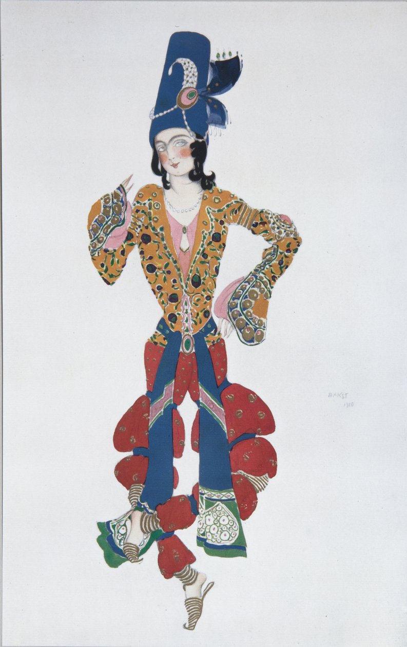 Kostumedesign til balletten Sheherazade af N. Rimsky-Korsakov, 1910 af Leon Bakst