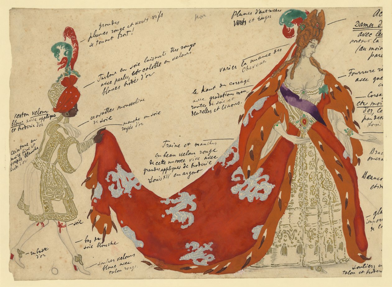 Kostumedesign til balletten Sleeping Beauty af P. Tchaikovsky af Leon Bakst