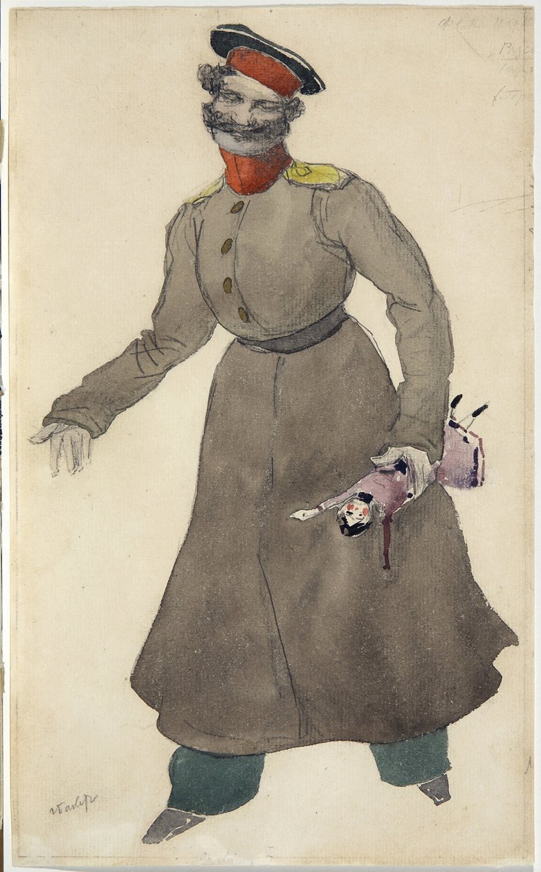 Kostumedesign til balletten The Fairy Doll af J. Bayer, 1903 af Leon Bakst
