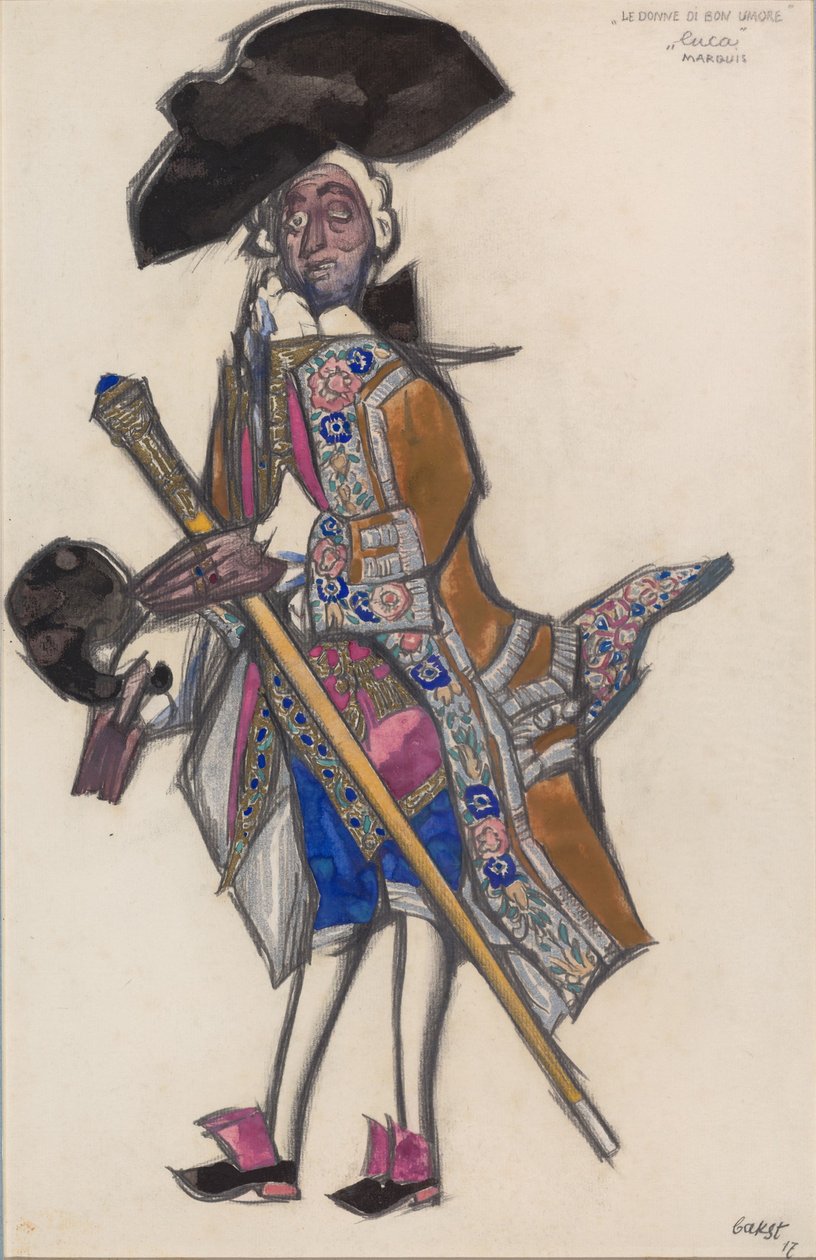 Kostumedesign til balletten The Good-humoured Ladies af Scarlatti af Leon Bakst