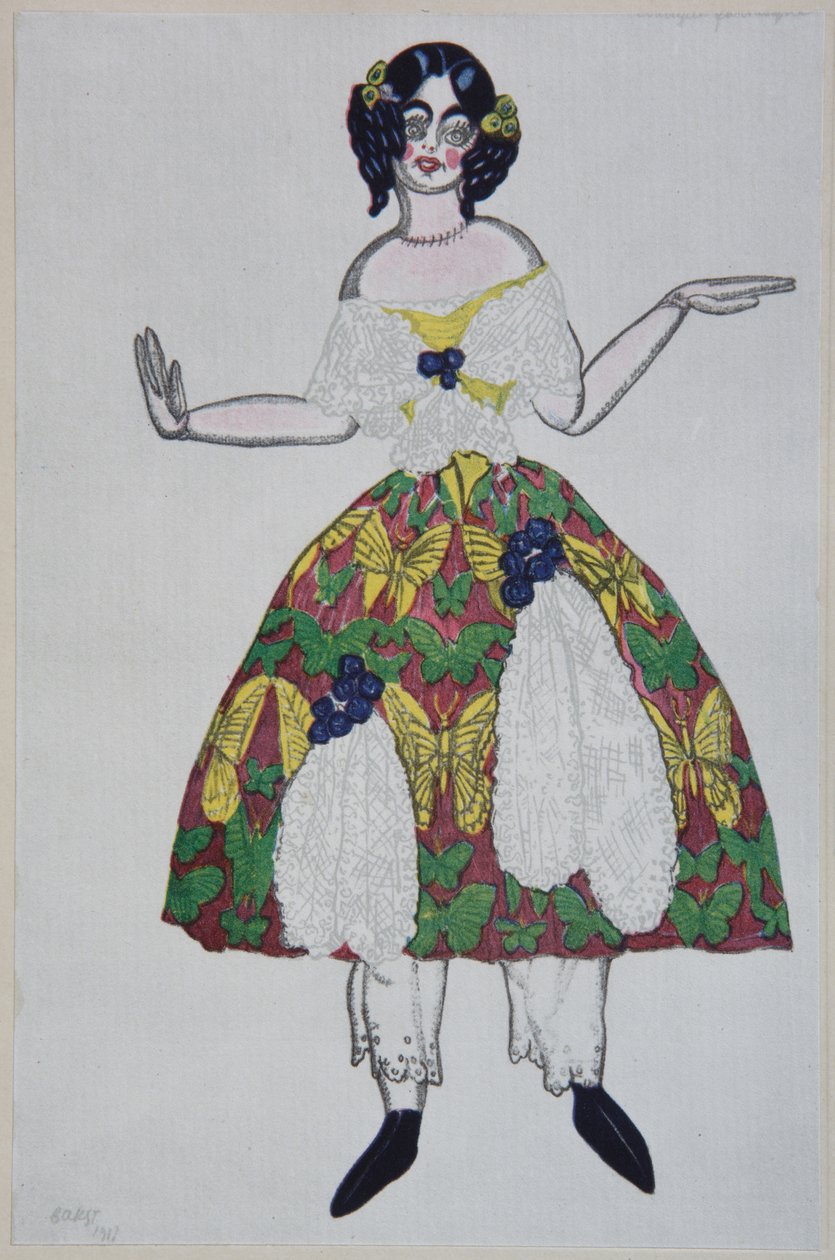 Kostumedesign til balletten The Magic Toy Shop af G. Rossini, 1919 af Leon Bakst