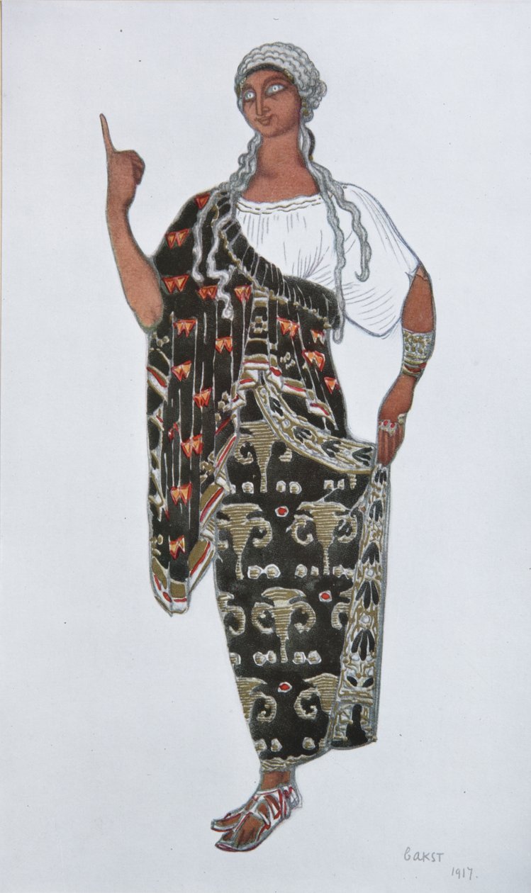Kostumedesign til operaen Fedra af Ildebrando Pizzetti, 1917 af Leon Bakst