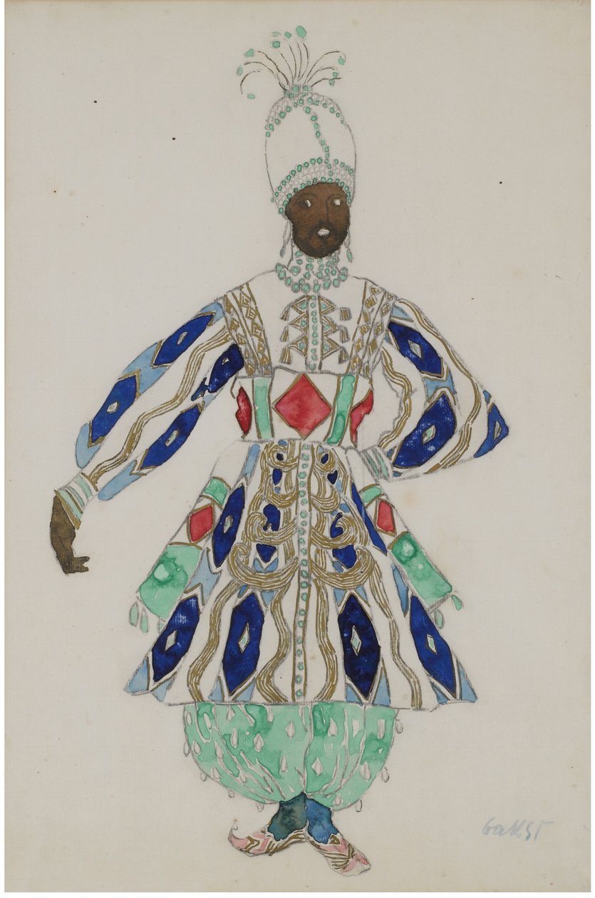 Kostumedesign til revyen Aladin, eller den vidunderlige lampe af Leon Bakst