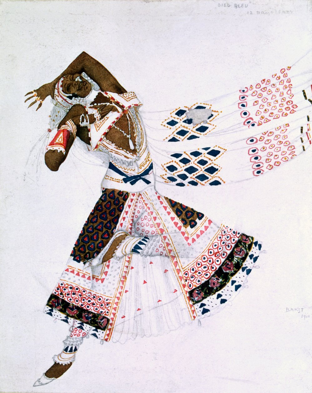 Kostumedesign fra Le Dieu Bleu, 1911 af Leon Bakst
