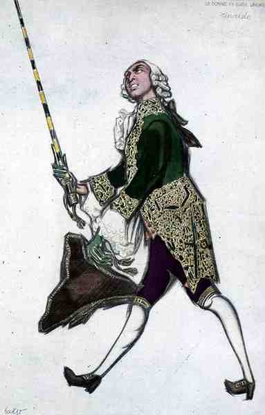 Kostume til Rinaldo, fra de godhumrede damer af Leon Bakst