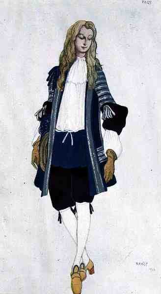 Kostume til den blå side, fra Aladdin af Leon Bakst
