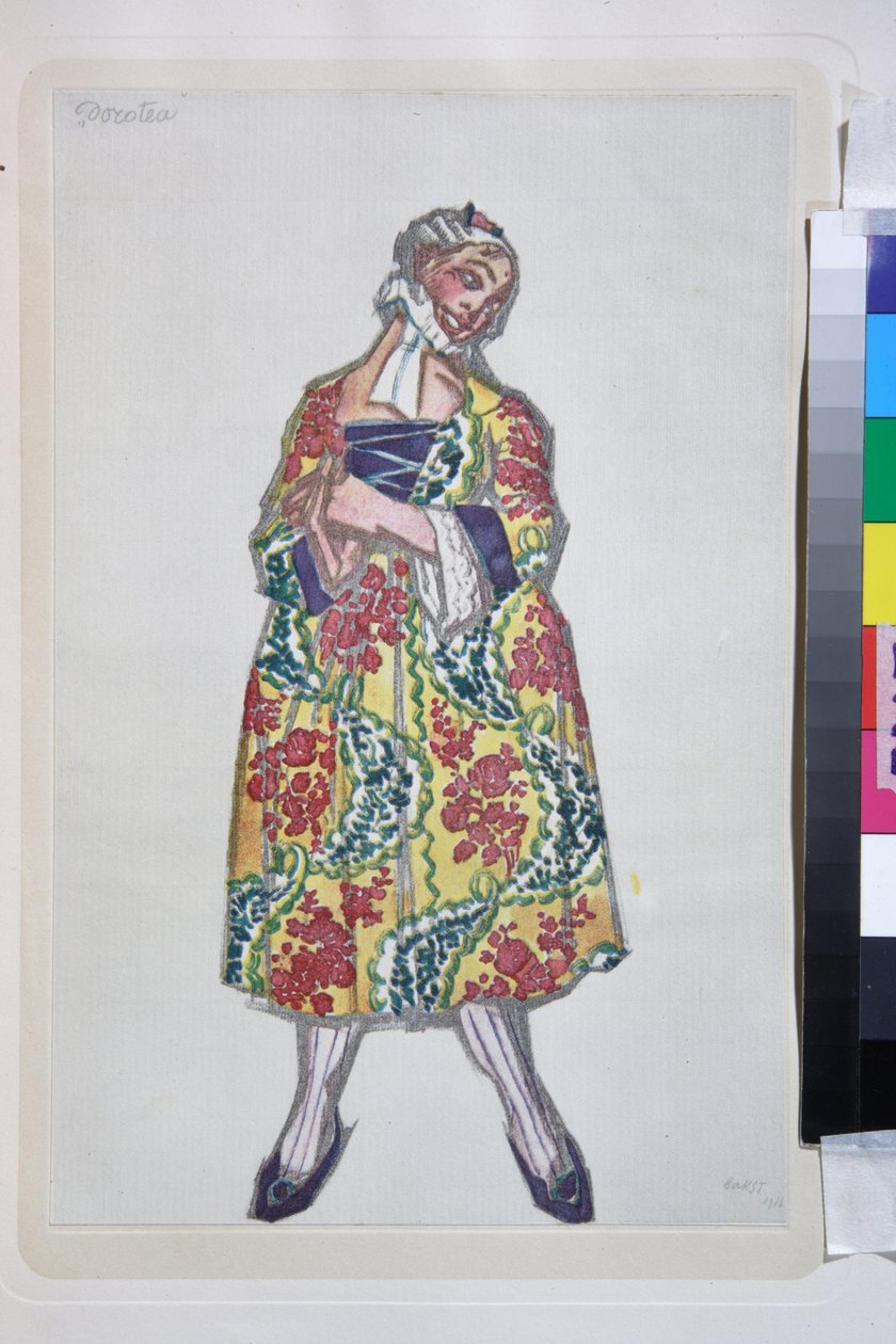 Kostume til balletten "kvinder i godt humør" instrueret af Carlo Goldoni af Leon Bakst