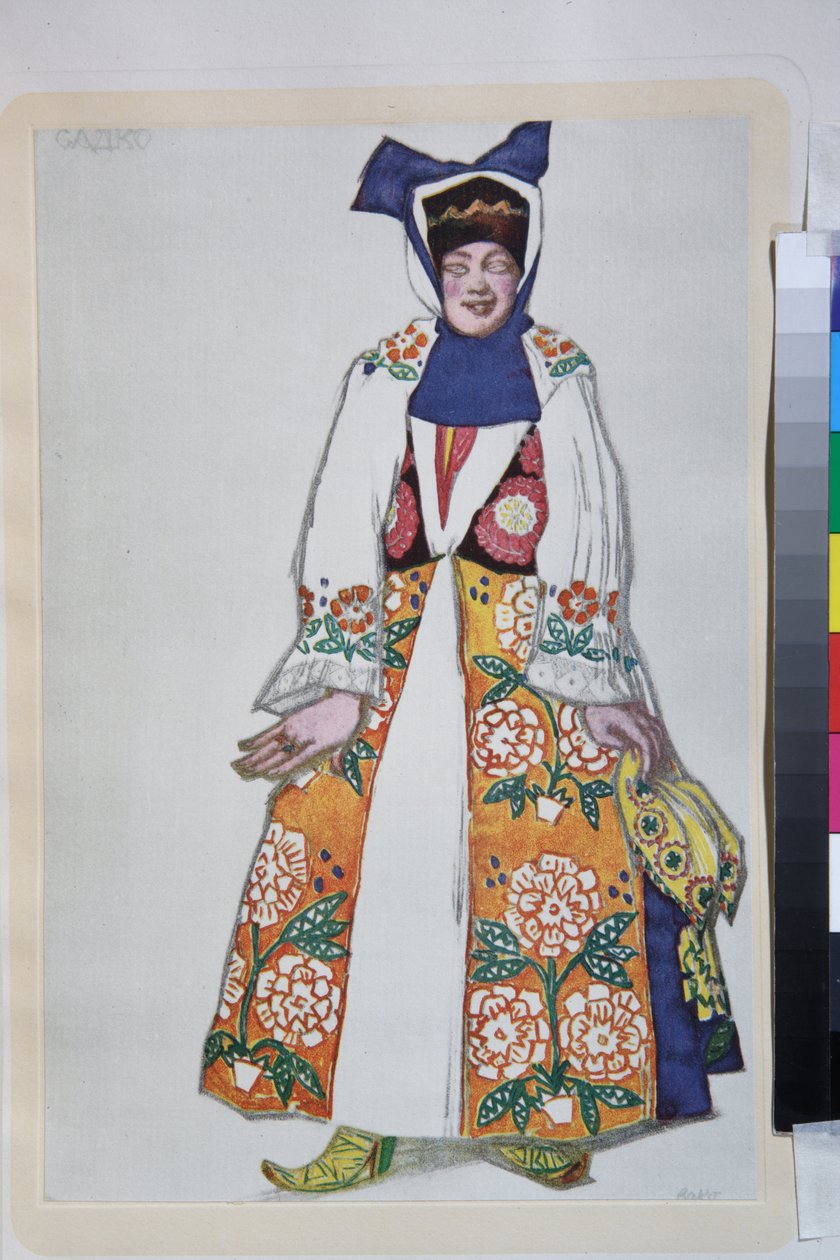 Kostume til operaen Sadko instrueret af Nicolas (Nikolai) Rimski Korsakov (Rimski-Korsakov) af Leon Bakst