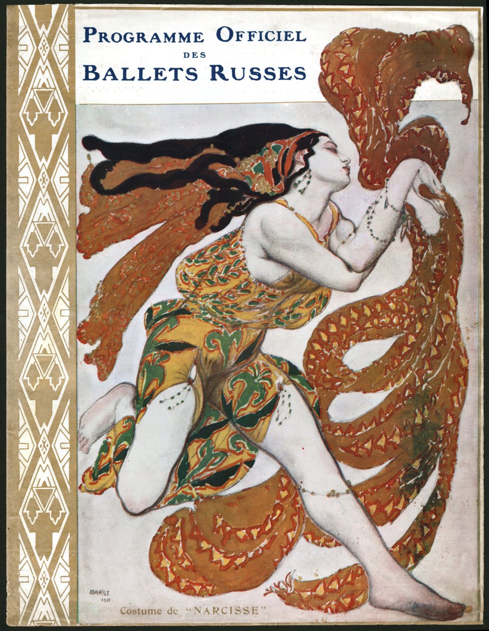 Kostume af Bacchante, til en repræsentation af balletrusserne i 1911. (illustration) af Leon Bakst
