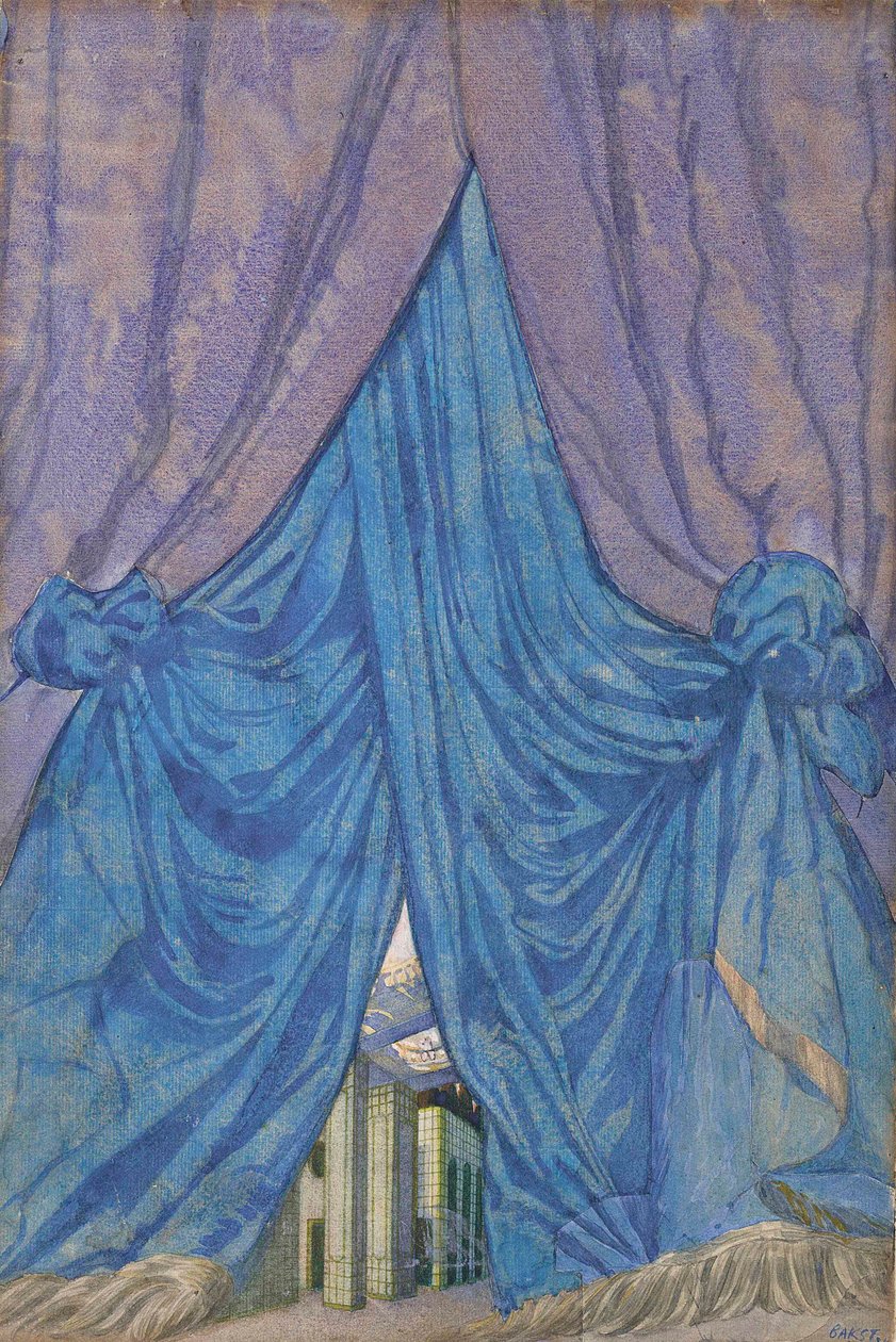 Design af gardin til balletten Sleeping beauty af P. Tchaikovsky, 1921. af Leon Bakst
