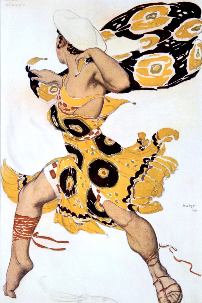 Ephebe, kostumedesign til en Ballets Russes-produktion af Tcherepnins Narcisse, 1911 af Leon Bakst