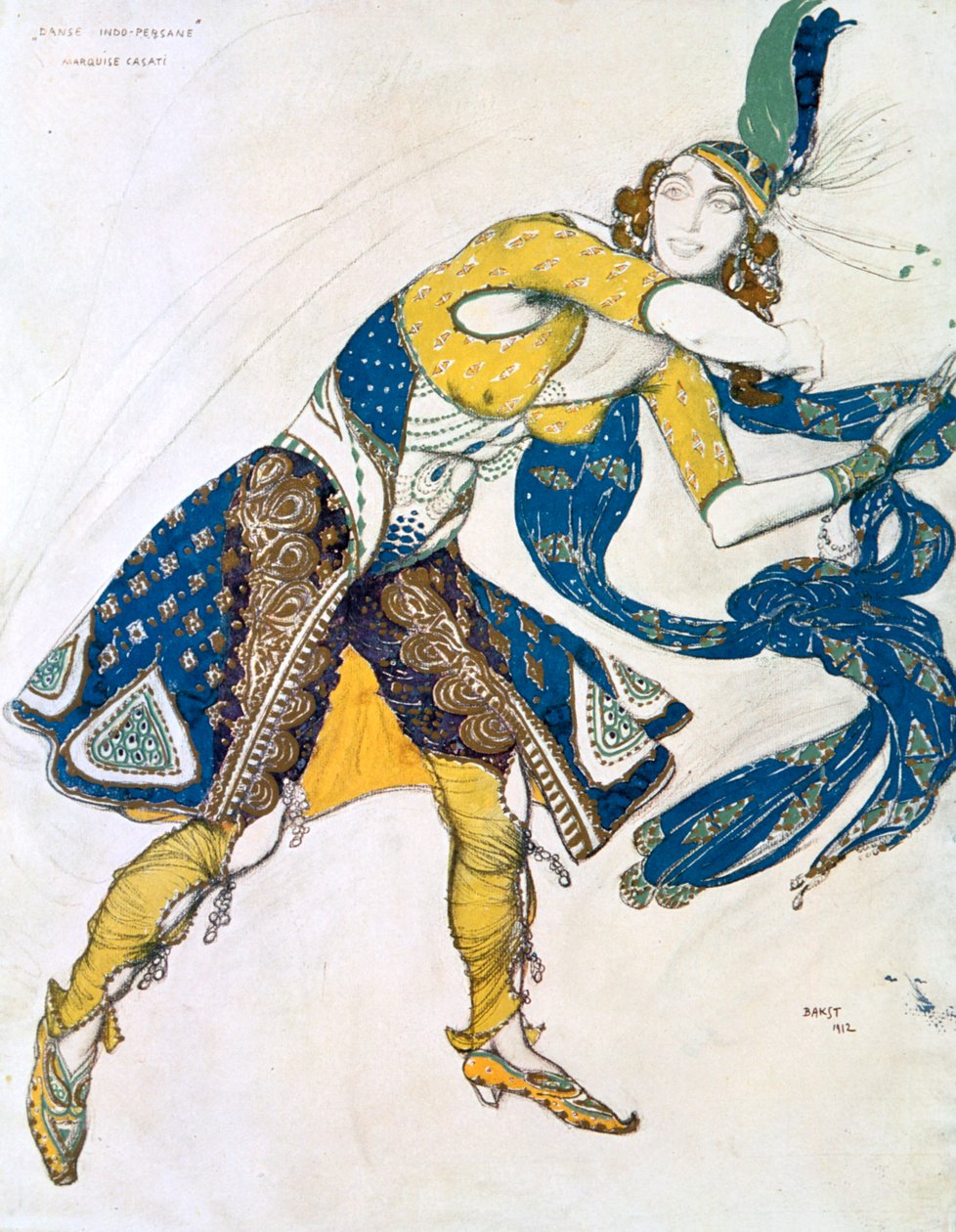 Indisk dans, Marchionessen af ​​Casati, 1912 af Leon Bakst