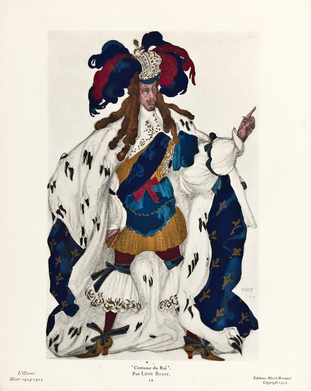 Konge. Kostumedesign til balletten Sleeping Beauty af P. Tchaikovsky, 1921 af Leon Bakst