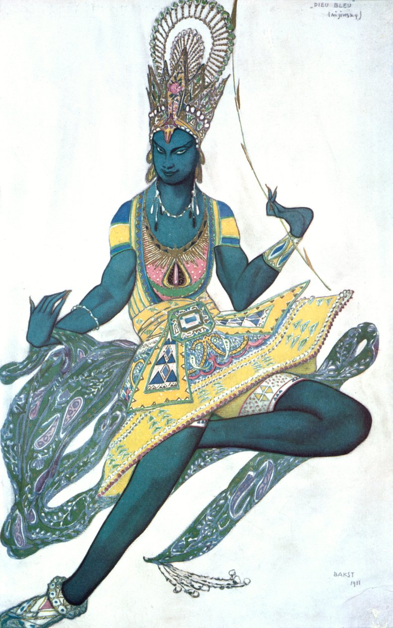 Le Dieu Bleu The Blue God, balletkostumedesign, 1911 af Leon Bakst