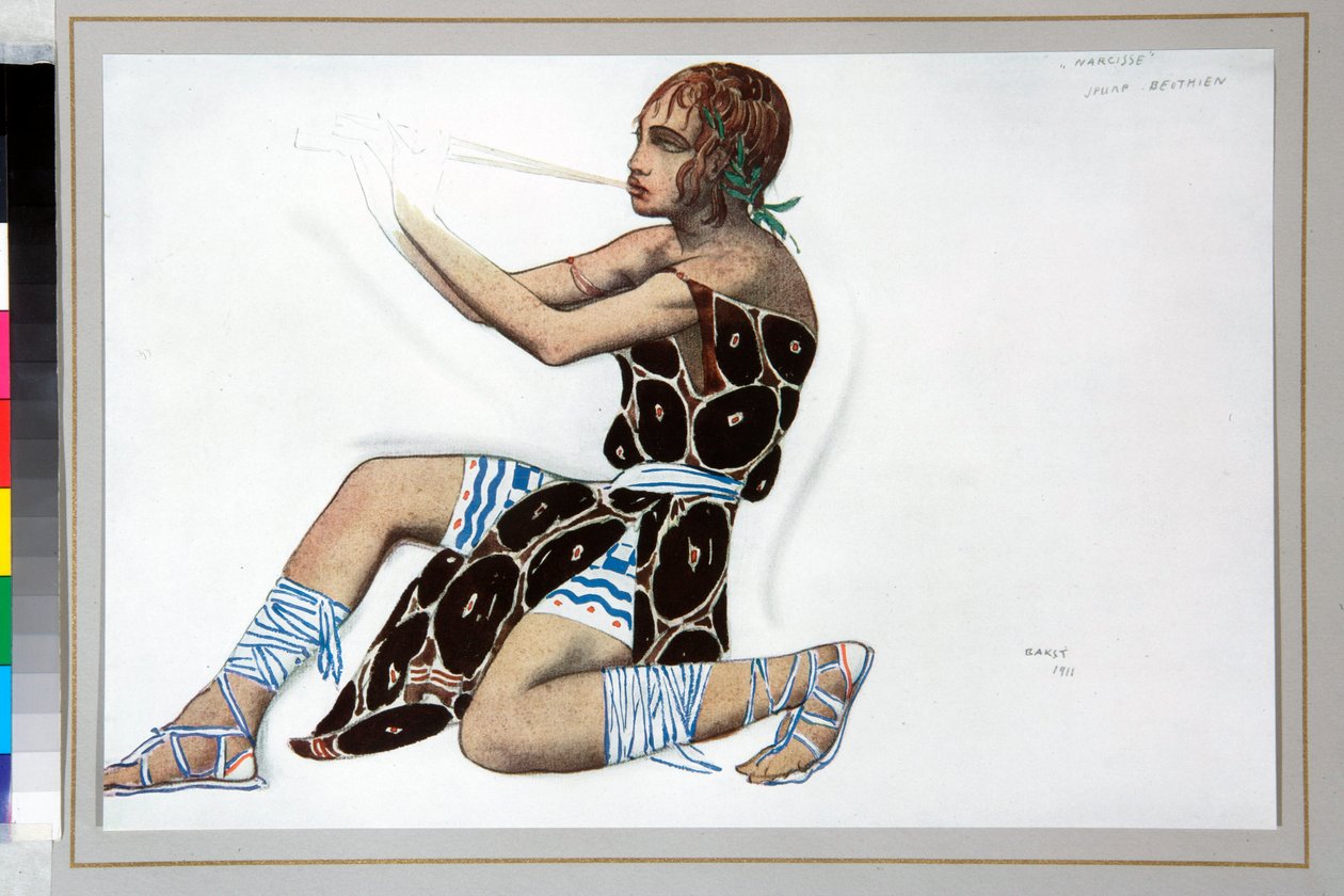 ""Narcisse"" Kostume designet af Leon Bakst (1866-1924) til balletten ""Narcisse"" af Nicolas Tcherepnine (1873-1945) af Leon Bakst