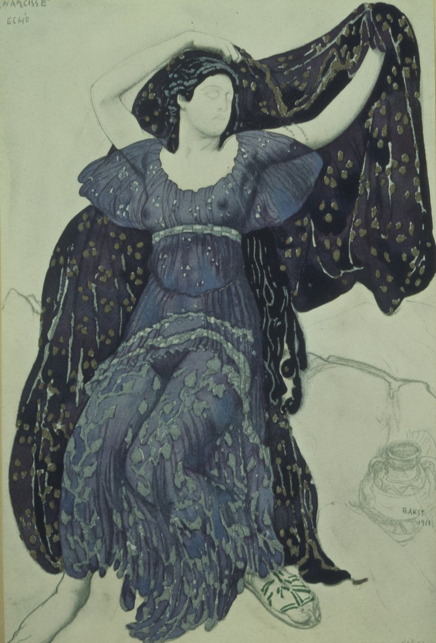 Nymfeekko. Kostumedesign til balletten Narcisse af N. Tcherepnin, 1911 af Leon Bakst