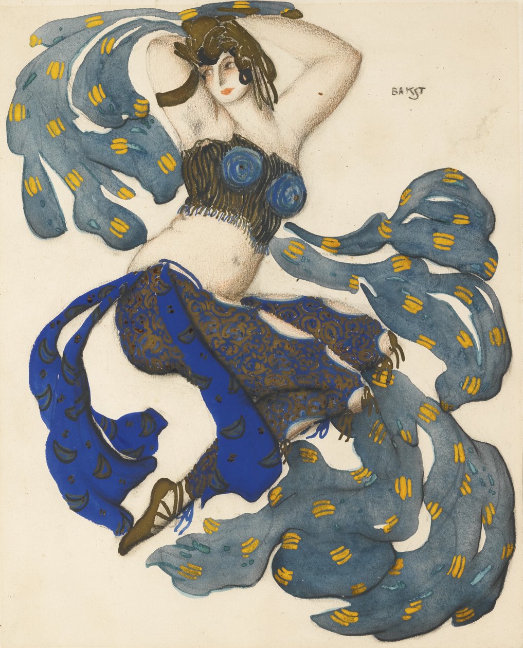 Odalisque. Kostumedesign til balletten Sheherazade af N. Rimsky-Korsakov af Leon Bakst