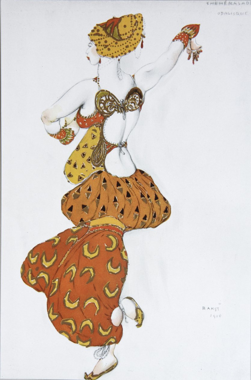 Odalisque. Kostumedesign til balletten Sheherazade af N. Rimsky-Korsakov, 1910 af Leon Bakst