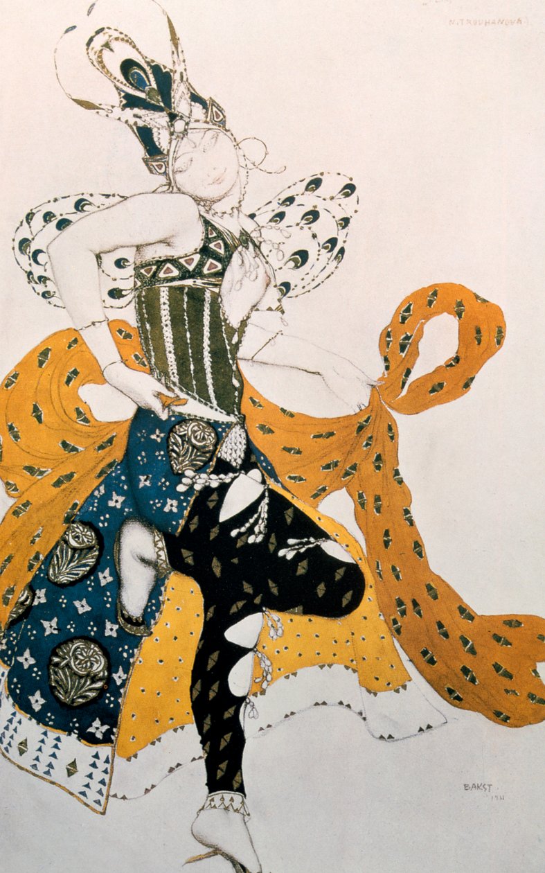 Peri Natasha Trouhanova, kostumedesign til La Peri-musik af Paul Dukas, 1911 af Leon Bakst